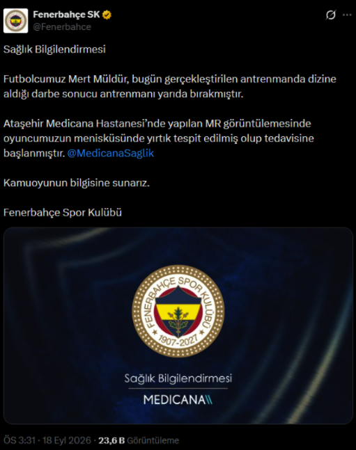 Fenerbahçe'de Mert Müldür'den kötü haber! - Resim: 0