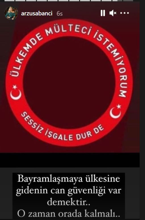 Arzu Sabancı'dan Instagram'da olay yaratan  'mültecileri istemiyoruz' paylaşımı - Resim: 1