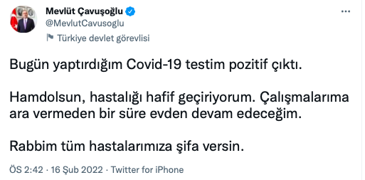 Dışişleri Bakanı Mevlüt Çavuşoğlu koronavirüse yakalandı - Resim: 0