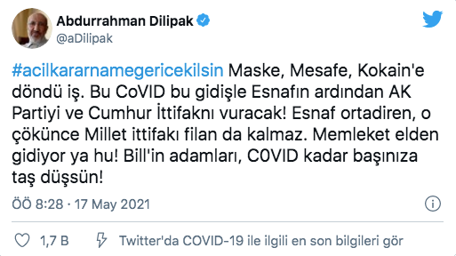 Abdurrahman Dilipak 'pandemi yalanı' iddiasını sürdüyor! AK Parti'ye dikkat çeken uyarı - Resim: 0