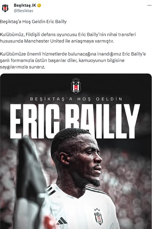 Beşiktaş, Manchester United'dan Eric Bailly'i kadrosuna kattı - Resim: 0