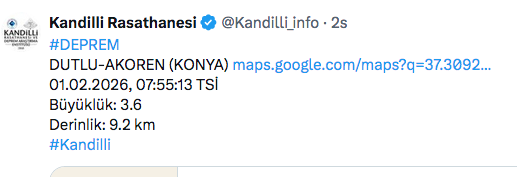 Konya'da deprem oldu! AFAD duyurdu - Resim: 0