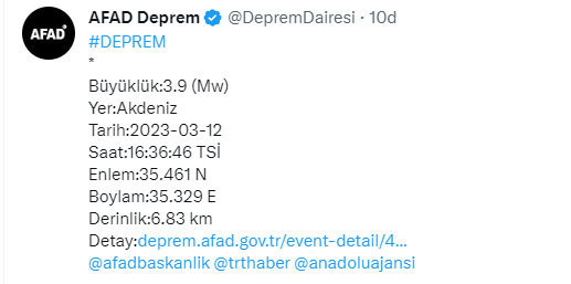 Akdeniz'de deprem oldu! AFAD son depremin şiddetini açıkladı - Resim: 0
