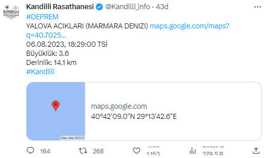 Marmara Denizi'nde deprem oldu! Kandilli Rasathanesi ve AFAD'dan açıklama geldi - Resim: 1