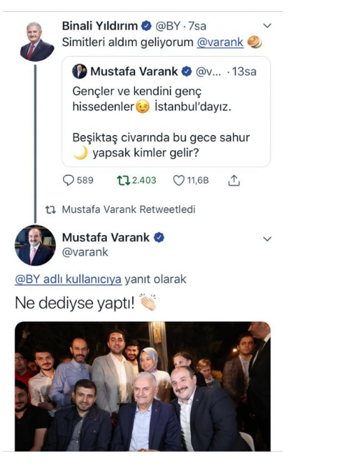 Binali Yıldırım'dan Mustafa Varank'a sürpriz elinde simit tepsisiyle... - Resim: 3