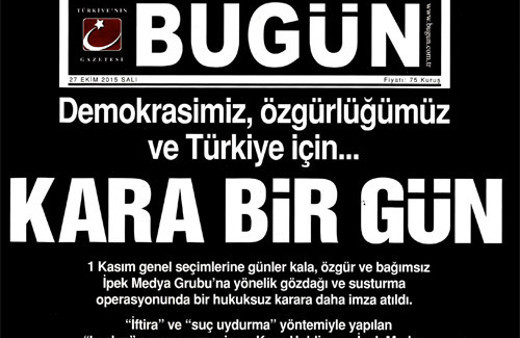 Bugün gazetesinden kapkara manşet