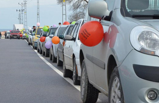 Sinop'ta bin araçlık eylem konvoyu
