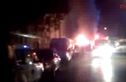 Otobüse molotoflu saldırı!