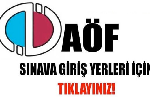 AÖF giriş belgesi sınav yeri bilgi sayfası