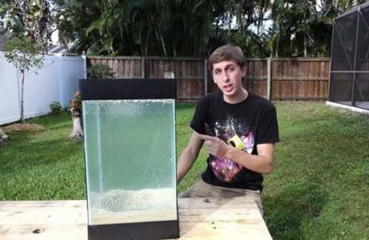 Çılgın adam sınır tanımıyor! Akvaryuma alüminyum döktü ve