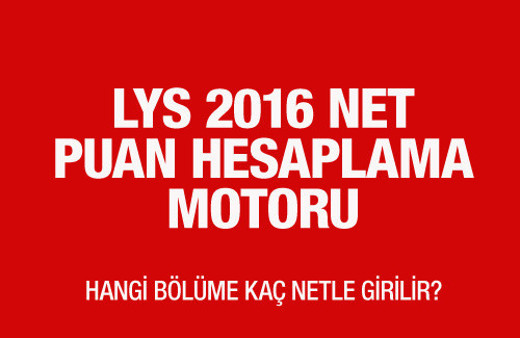 LYS net puan hesaplama motoru 2016 YÖK atlas