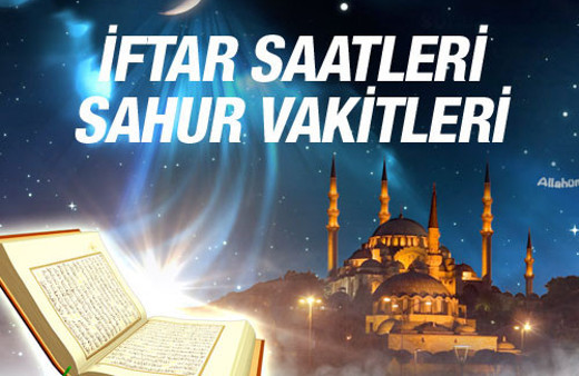 İftar vakti İmsakiye 2016 sahur saatleri