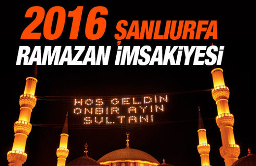 Şanlıurfa iftar vakti 8 Haziran 2016 imsakiye