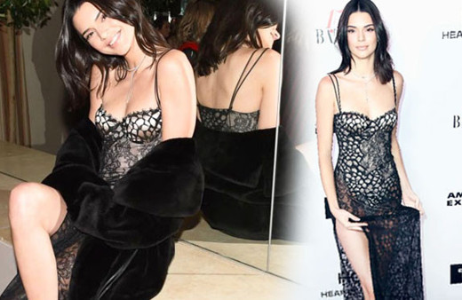 Yine Jenner yine olay! Transparan kıyafetiyle...