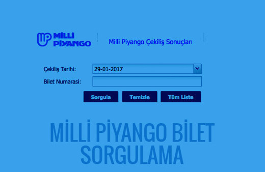 29 Ocak Milli Piyango listesi bilet sorgulama