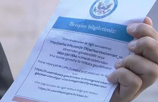 Vize almak için gelenlere bu yazı veriliyor