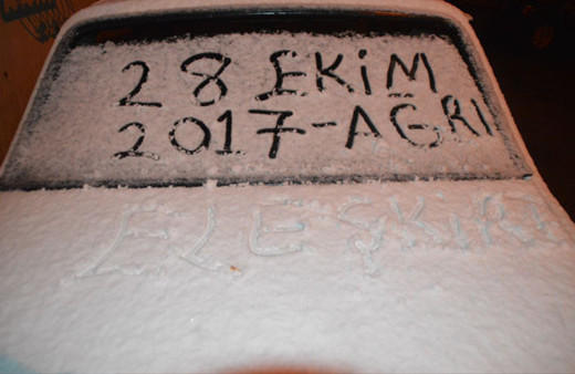 Erzurum ve Ağrı'ya kış erken geldi! Her taraf beyaza büründü!