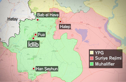 İdlib şehrinin son hali! Haritaya bakın PYD/PKK'yı panikletti