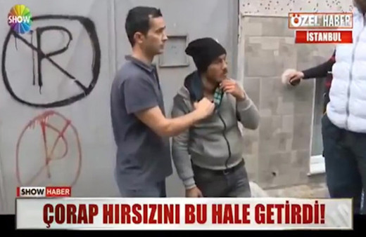 Hırsız çorap çalarken yakalanınca bakın neler yaptı