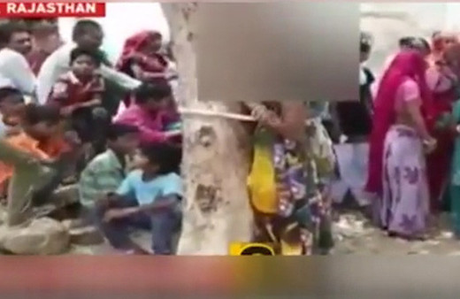 Kadını ağaca bağlayıp, işkence ettiler!