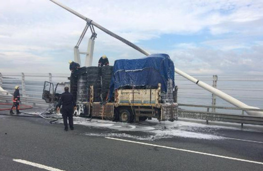 Yavuz Sultan Selim Köprüsü'nde korkutan yangın!