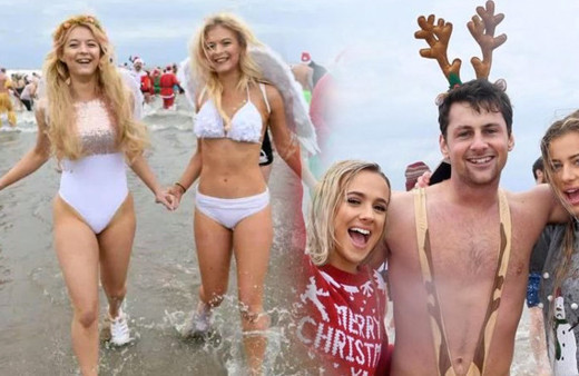 Yok böyle yılbaşı kutlaması dondurucu soğukta öyle şeyler yaptılar ki