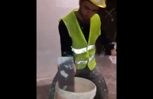 İnşaat işçisinden Nusret taklidi