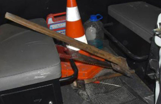 Eve gelen polislere baltayla saldırdı