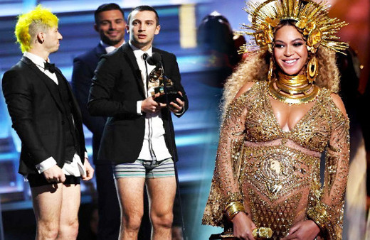 59. Grammy ödüllerine damga vurdular! Sahneye boxerla çıktı