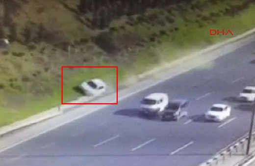 Kaza yaptı ama duramadı