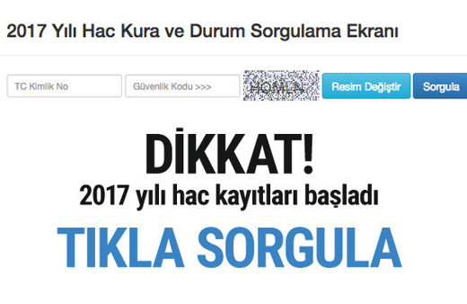 Bugün kayıtlar başladı hac kura sorgulamanızı yapın!