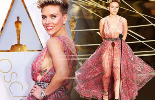 Oscar'a bu şeffaf elbise damga vurdu! Çok cesur...