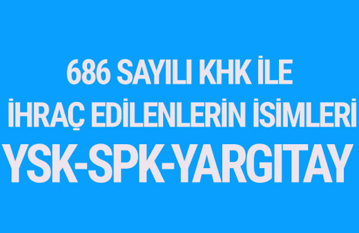 686 sayılı KHK ihraç listesi - SPK - Yargıtay - YSK - TOKİ