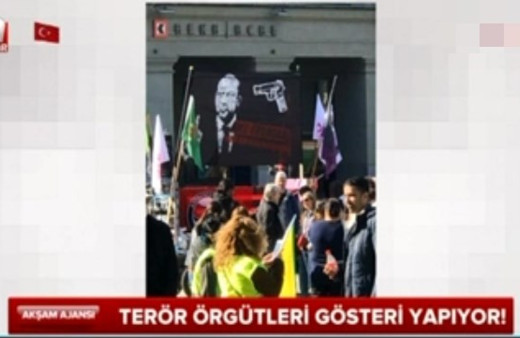 Avrupa'nın rezilliği! Erdoğan'ı hedef gösteren pankart