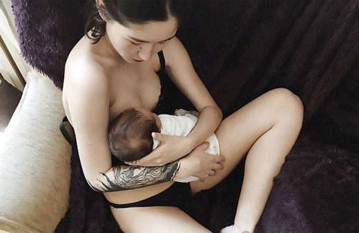 Yarı çıplak emzirme görüntüleri! Kırgızistan başkanının kızı olay