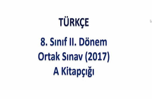 TEOG 2. dönem Türkçe soruları 2017 çözüm videoları