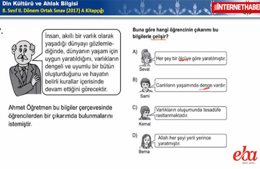 TEOG 2. dönem Din Kültürü ve Ahlak Bilgisi soruları 2017 çözüm videoları