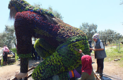Bitkilerden "yaşayan heykel" yaptılar