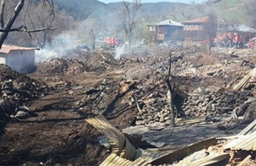 Çorum'da yangın köyü kül etti