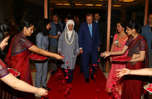 Cumhurbaşkanı Erdoğan Hindistan'da böyle karşılandı!