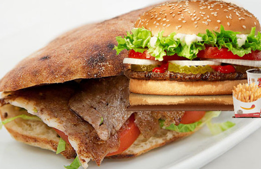 Bir whopper hamburger ile et döner kaç kalori?