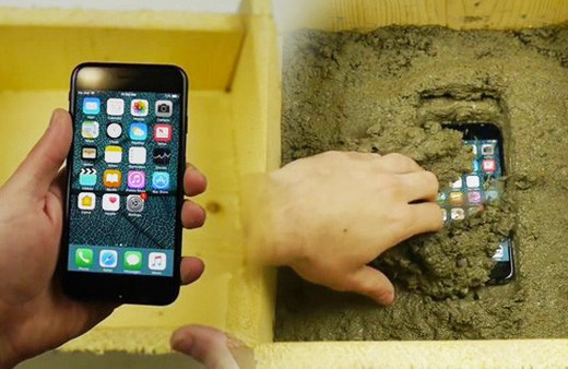 İPhone'u çimentonun içine attı bakın sonra ne oldu