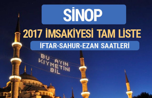 2017 İmsakiye Sinop iftar saatleri sahur ezan vakti