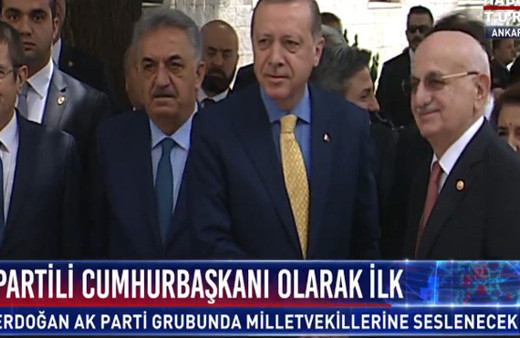 Erdoğan partili Cumhurbaşkanı olarak ilk kez Meclis'te