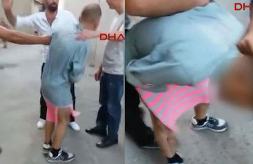 Mahalleli etek giydirip döve döve sokakta dolaştırdı!