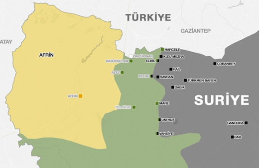 Afrin nerede neler oluyor haritadaki kritik noktalar ateş altında