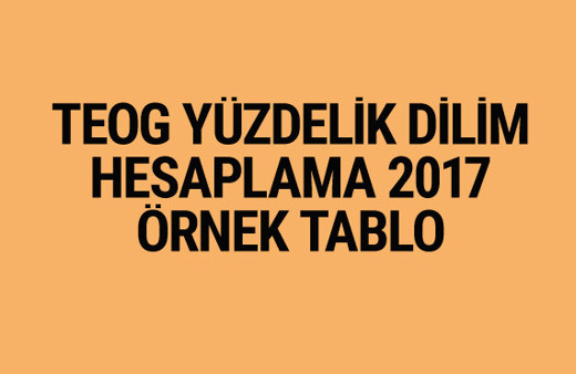 TEOG yüzdelik dilim hesaplama 2017 örnek anlatımlı