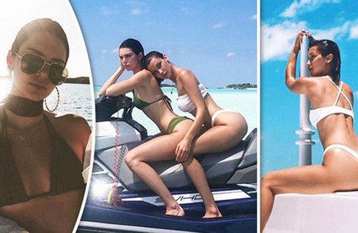 Mikonos tatilcileri Kendall Jenner ve Bella Hadid