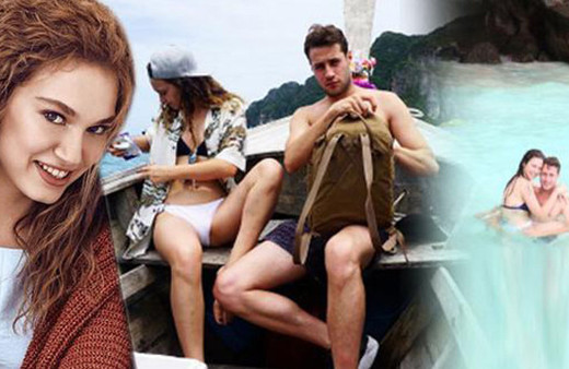 Ünlü çiftin aşk dolu tatili romantik dakikaları 