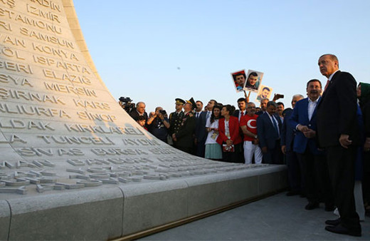 Erdoğan 15 Temmuz Şehitler Abidesi'ni açtı
